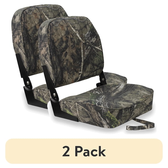 (2 pack) Springfield Marine Economy Folding Seat for Fishing Boat - Mossy Oak Duck Blind - 16"