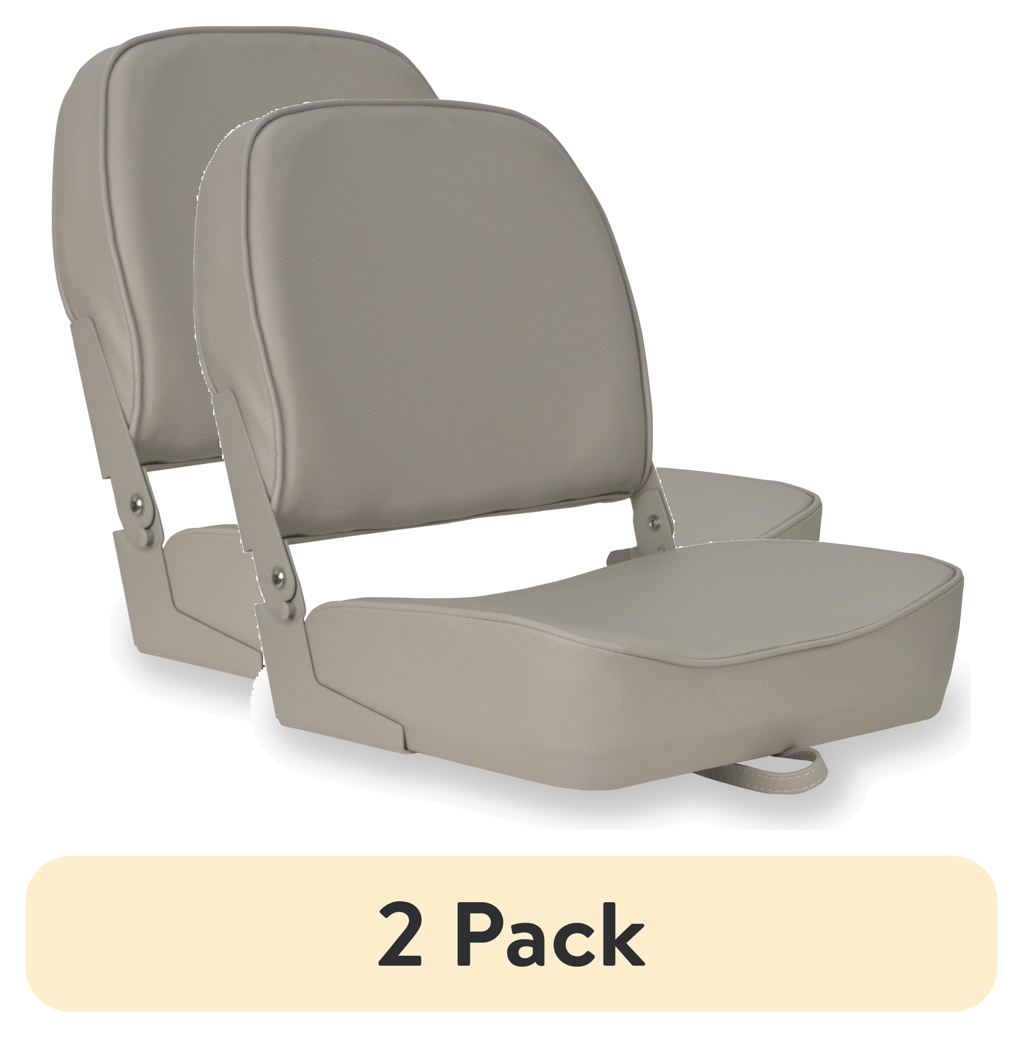 (2 pack) Springfield Marine Economy Standard Folding Fishing Boat Seat - Gray - 16"