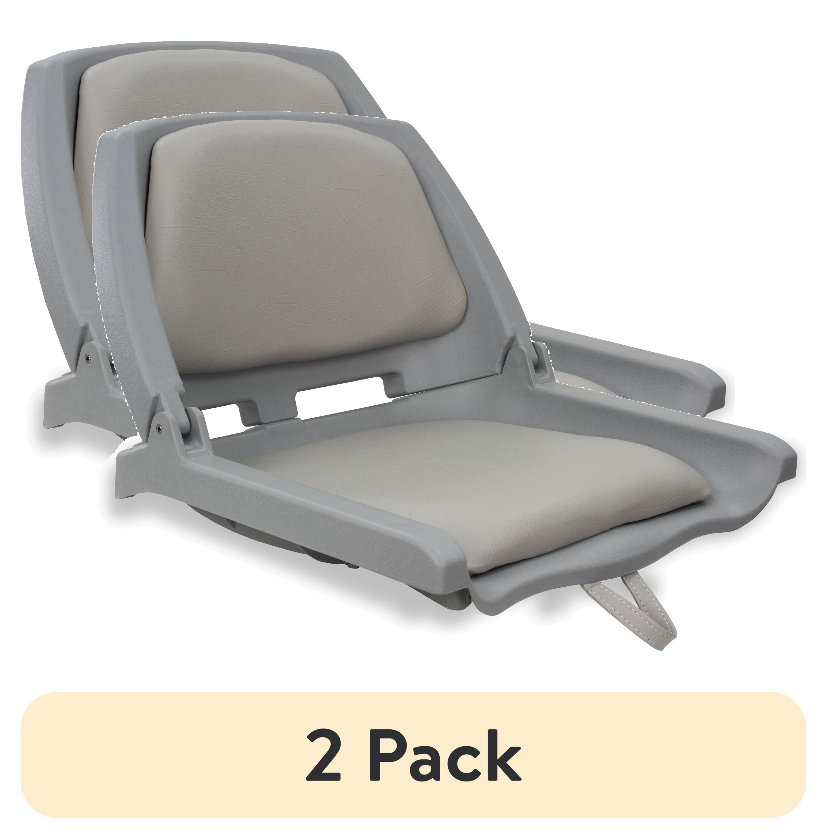 (2 pack) Springfield Marine Traveler Folding Fishing Seat for Boat - Gray Shell & Cushions - 20"