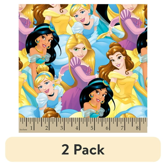 (2 pack) Springs Creative 18" x 22" Cotton Disney Princess Craft Fabric Precut Pack