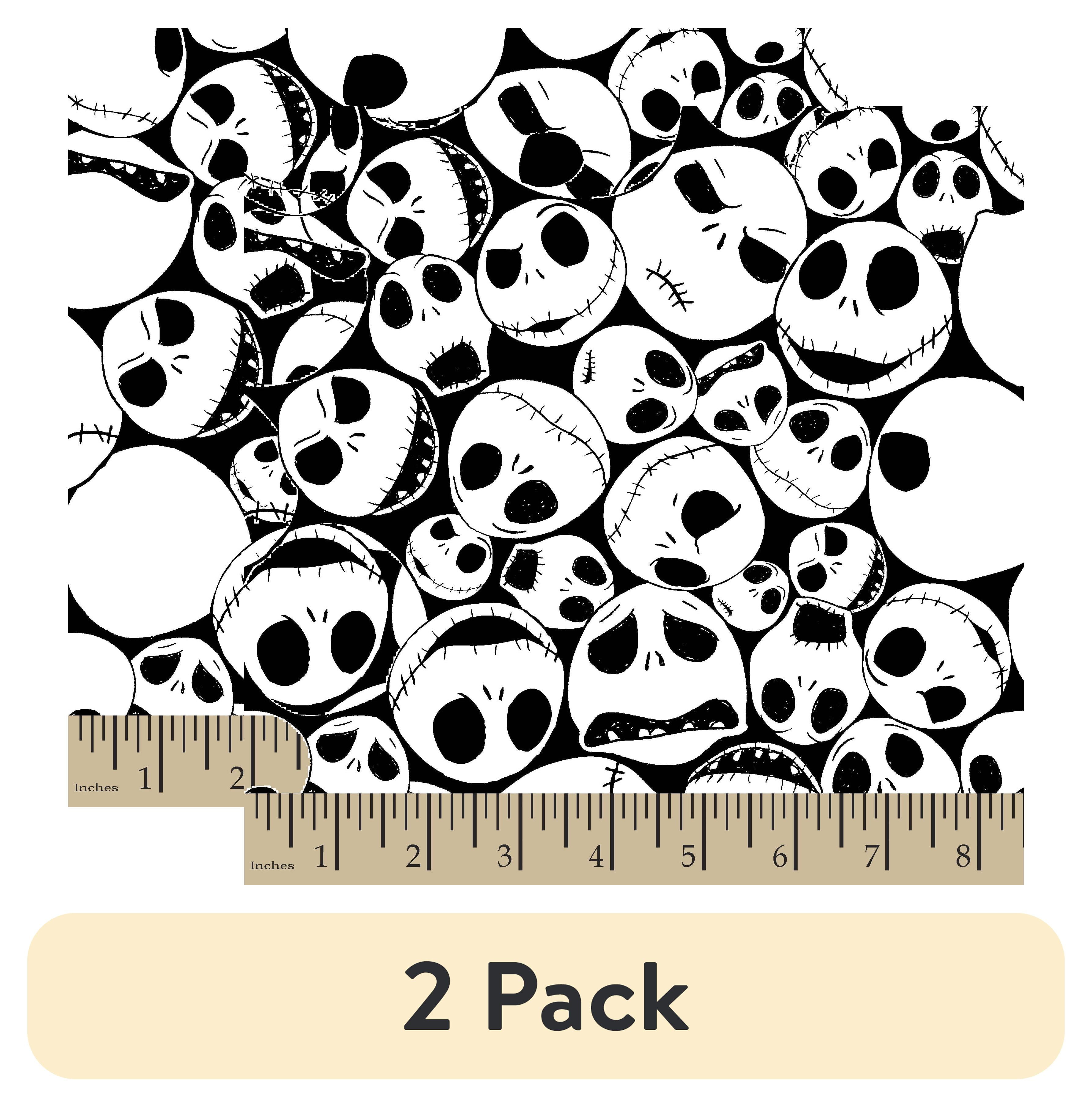 (2 pack) Springs Creative Disney Halloween Jack Skellington Cotton Fabric 43" Width x 36" Length