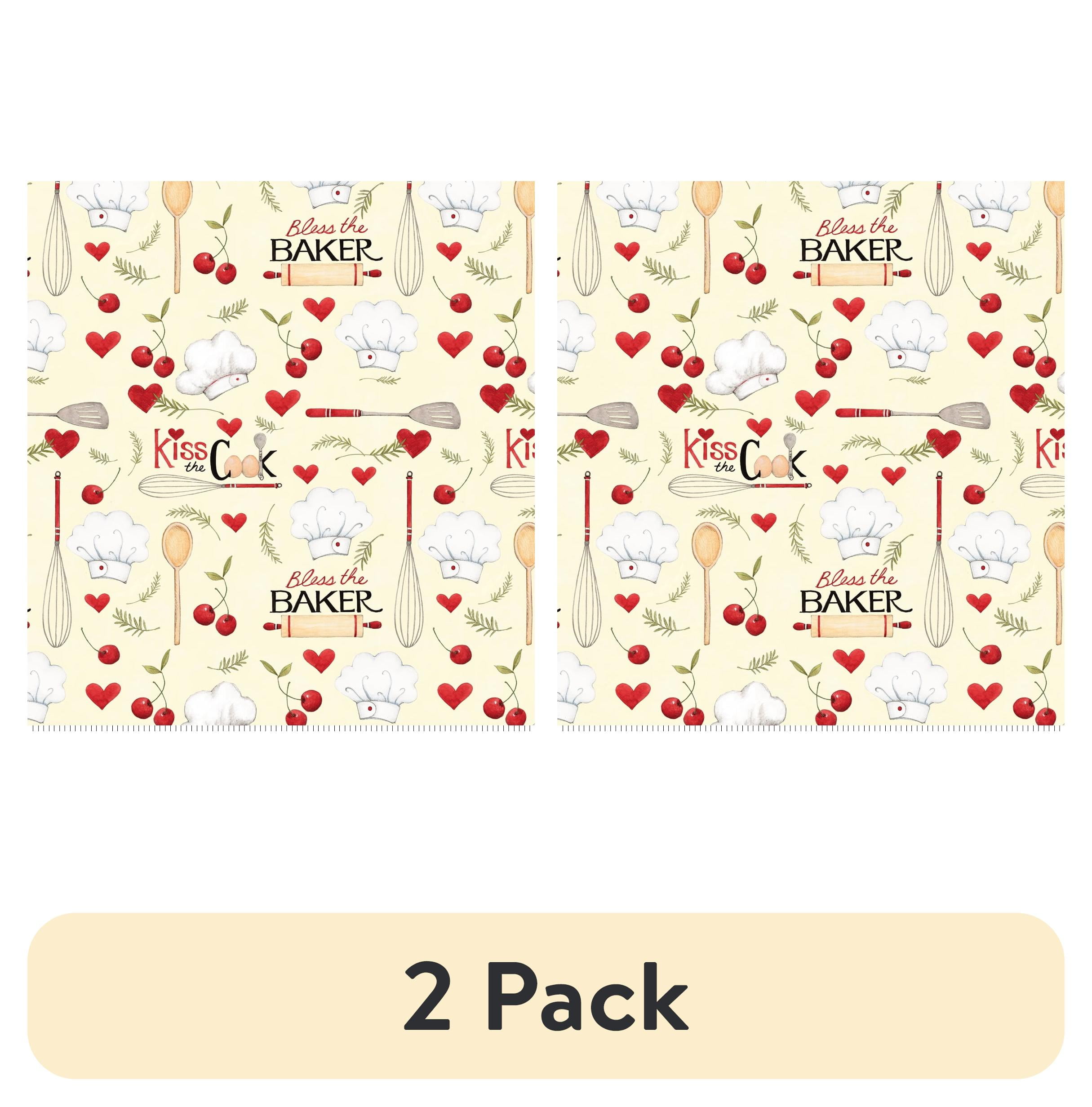 (2 pack) Springs Creative 44" x 36" Cotton Bless The Baker Precut Sewing & Craft Fabric, Cream