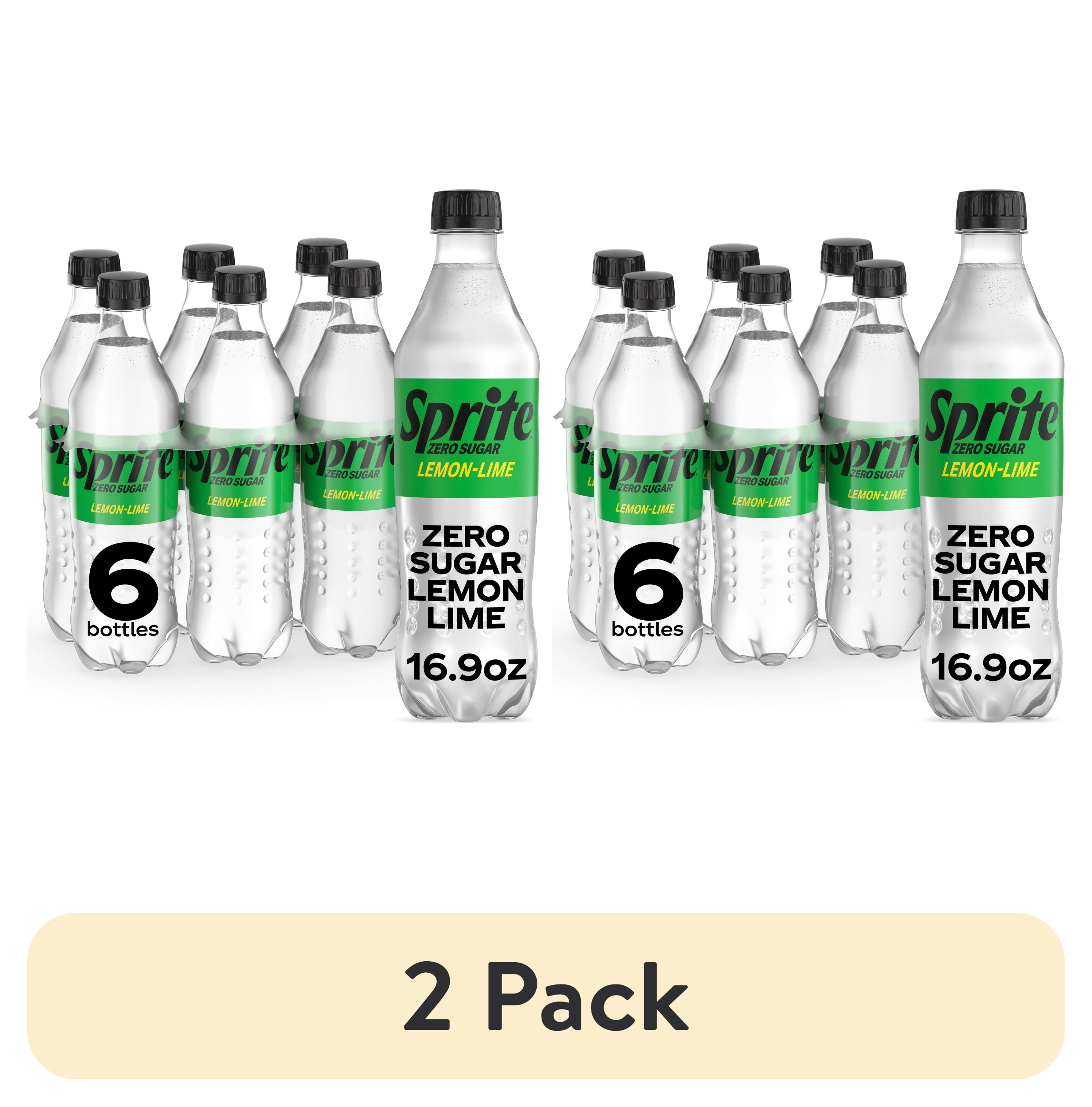 (2 pack) Sprite Zero Sugar Lemon-Lime Caffeine Free Soda Pop Bottles, 16.9 fl oz, 6 Pack