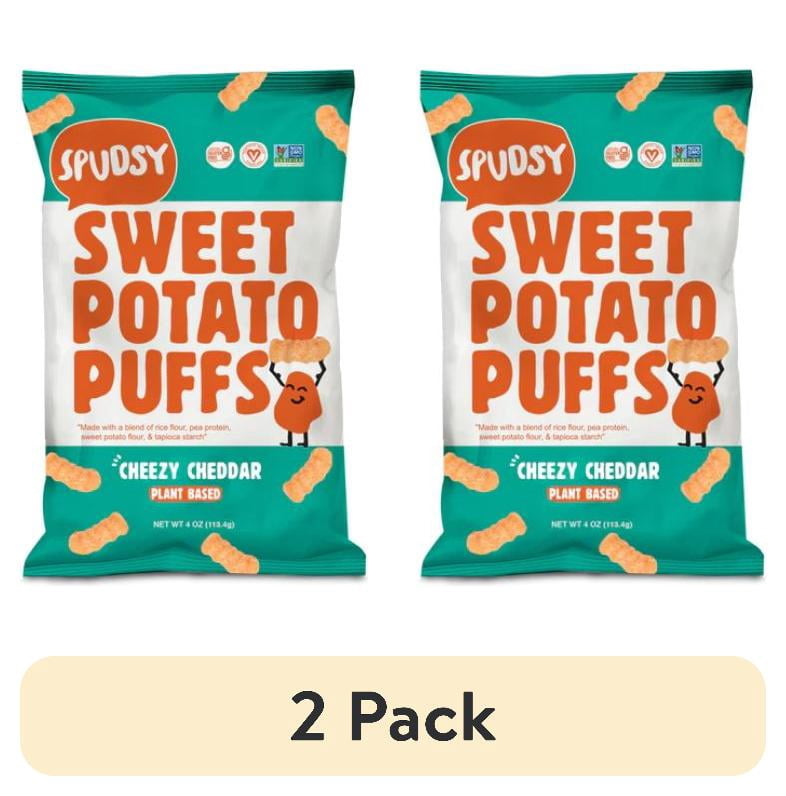 (2 pack) Spudsy Sweet Potato Puffs, Cheesy Cheddar, Shelf-Stable, 4 oz ...