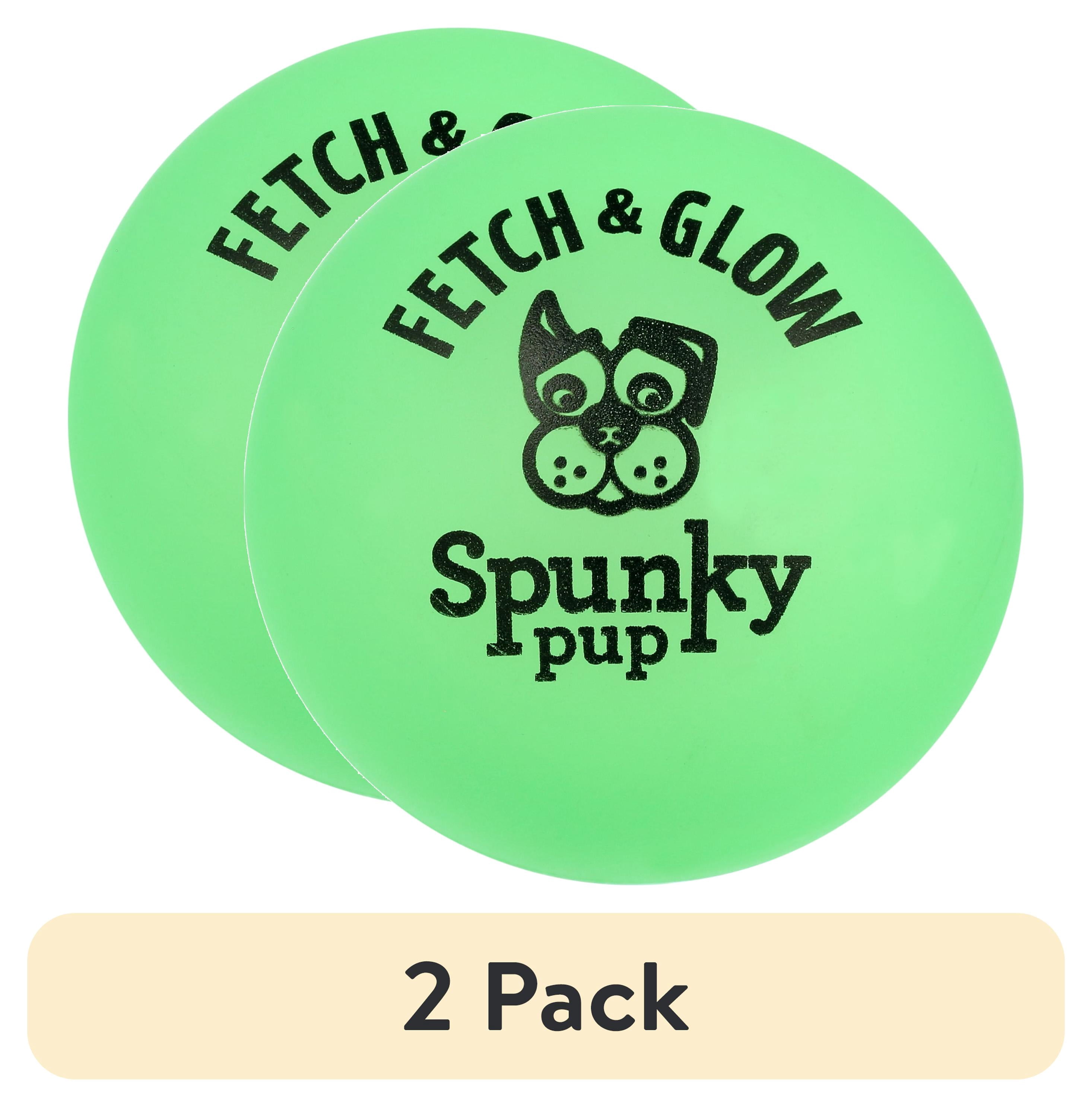 (2 pack) Spunky Pup Fetch & Glow Ball Medium Dog Toy