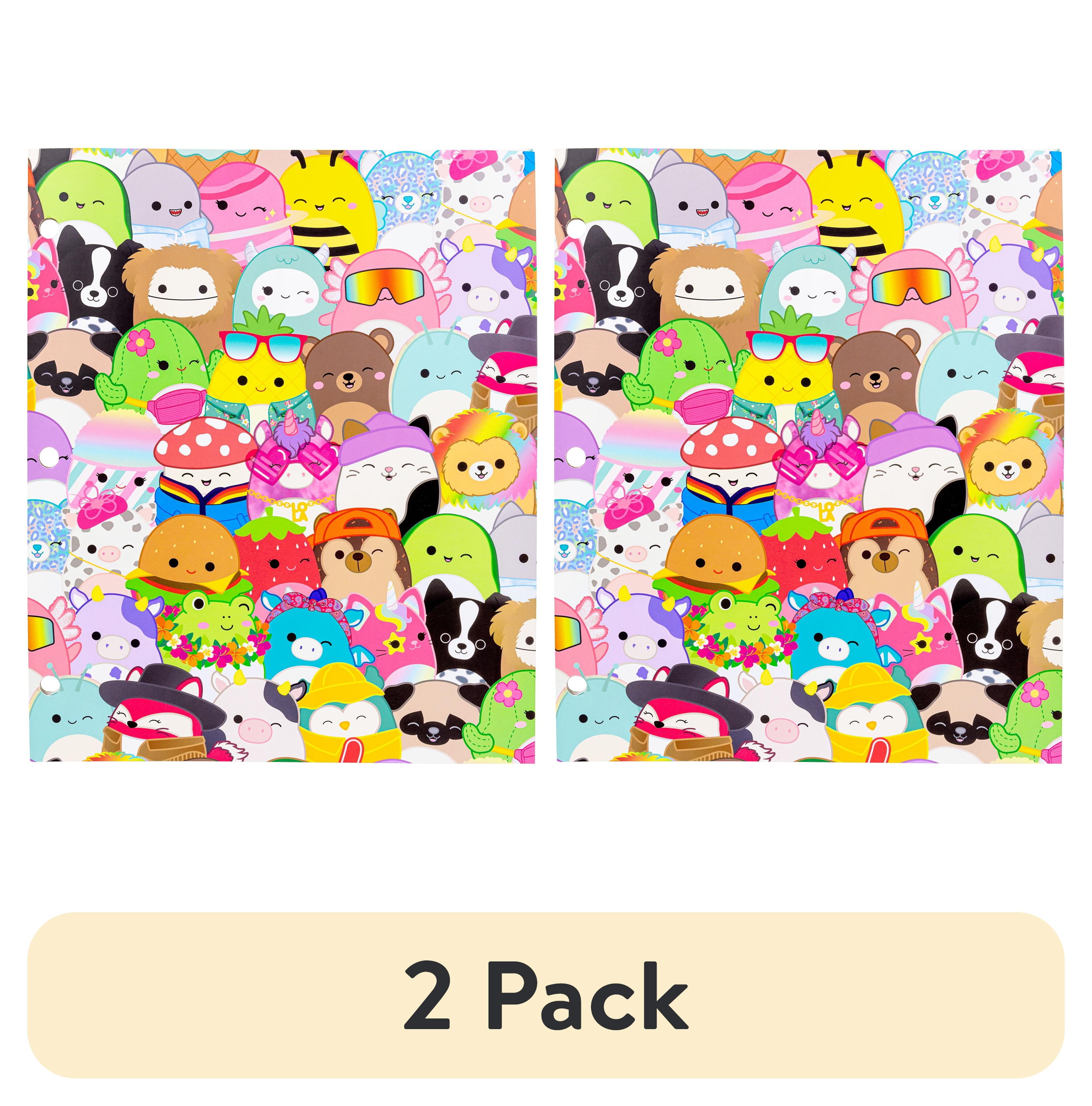 (2 pack) (2 pack) Squishmallows Multi Squishmallows 2 Pocket Folder, 3 Hole Punch, Multi Color