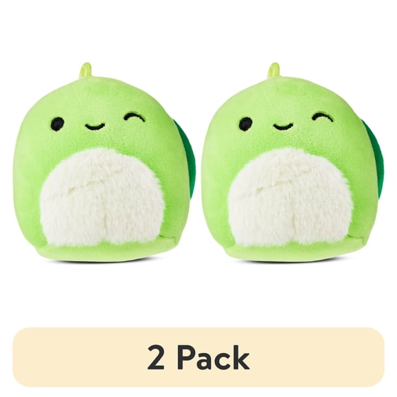 (2 pack) Squishmallows Original 3.5 inch Henry the Winking Turtle with Fuzzy Belly - Child's Ultra Soft Stuffed Plush Clip-on