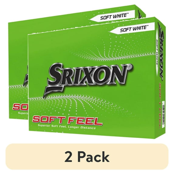 (2 pack) Srixon Soft Feel 13 White Golf Balls, 12 Count