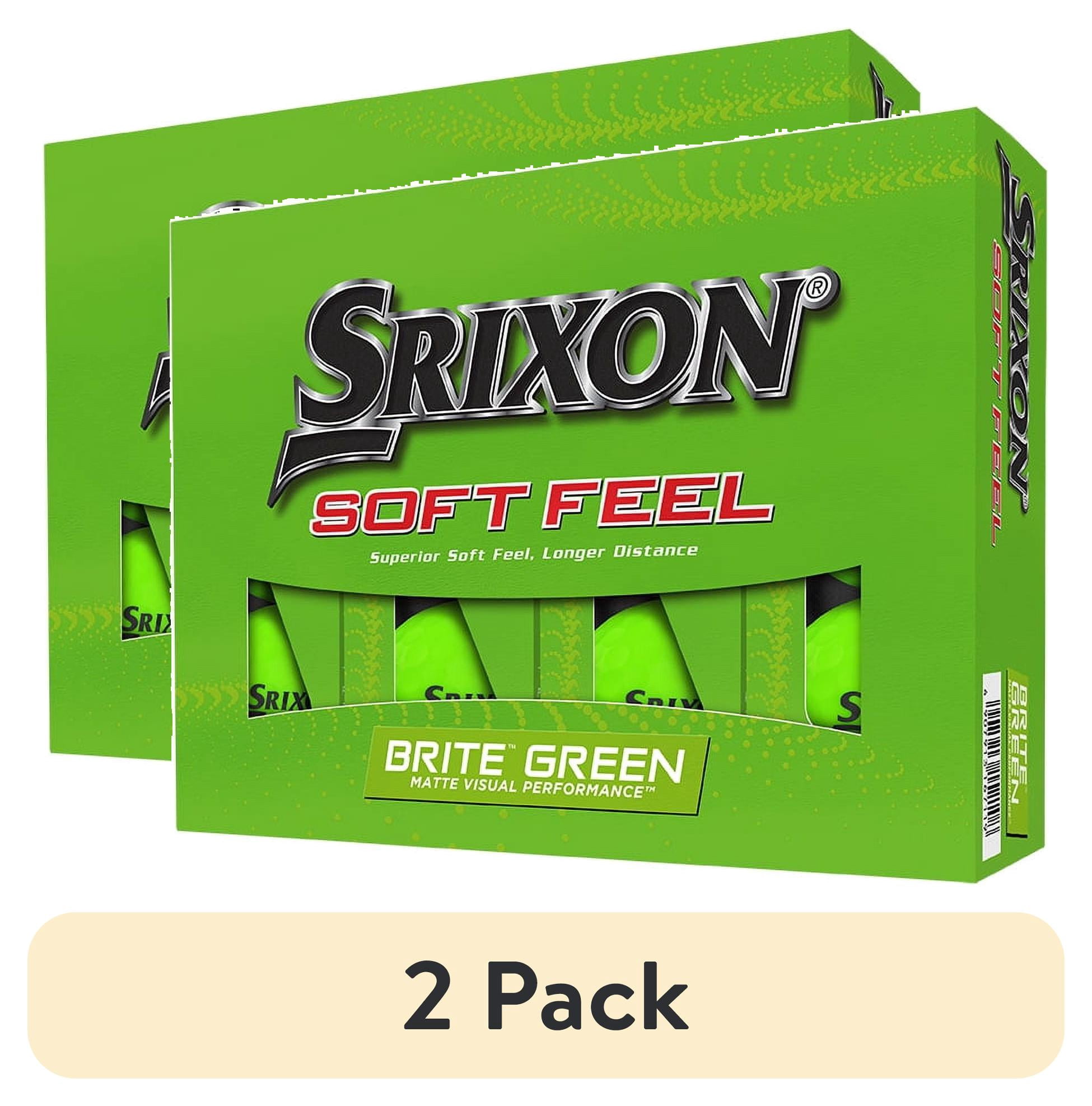 (2 pack) Srixon Soft Feel Longer Distance Golf Balls, Green Dimple Design, 145 lb