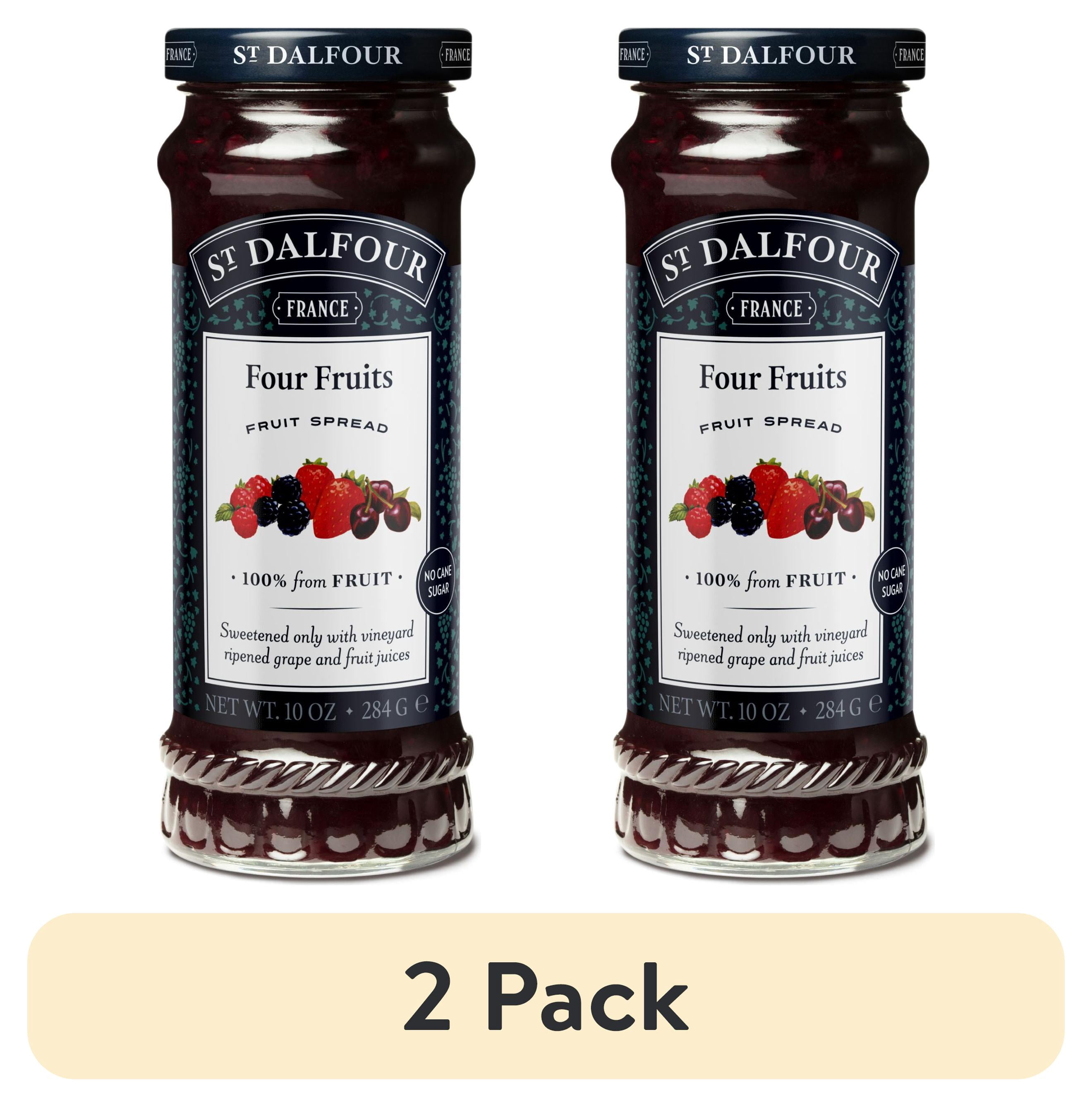 (2 pack) St Dalfour Four Fruits Spread, 100% from Fruit, Vegan & Gluten Free, 10 oz Jar