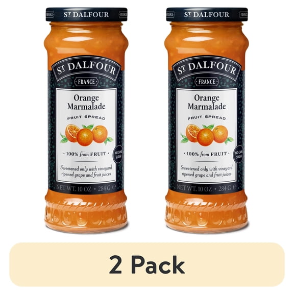 (2 pack) St. Dalfour Orange Marmalade Fruit Spread, 100% from Fruit, Vegan & Gluten Free, 10 oz Jar