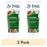 (2 pack) St. Ives Avocado & Honey Face Scrub, Moderate Exfoliating Face Wash with Natural Exfoliants, 6oz