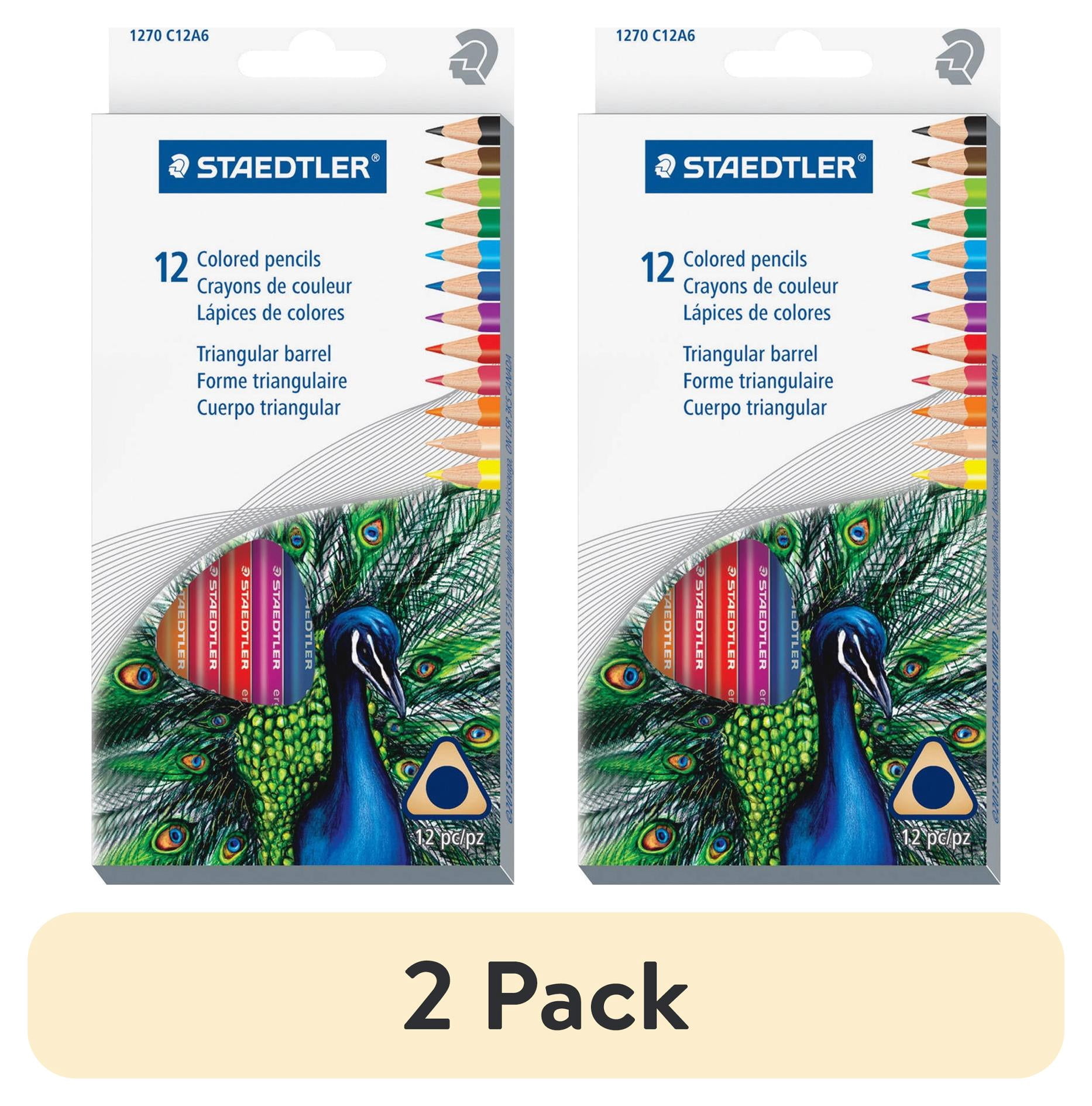 (2 pack) Staedtler Triangular Colored Pencil Set, 12 Assorted Colors ...