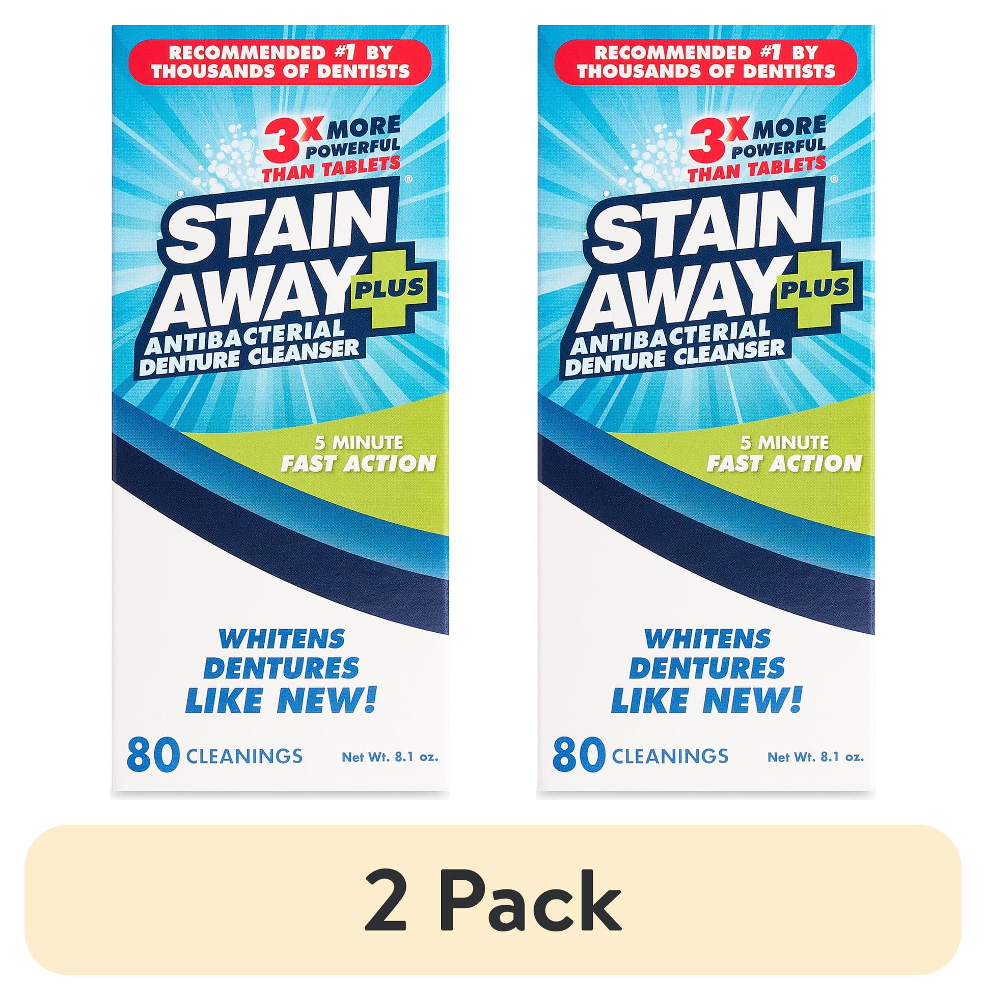 (2 pack) Stain Away Plus Professional Strength Denture Cleanser, 8.10 ...