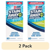 2 pack Stain Away Plus Professional Strength Denture Cleanser, 8.10 oz, Enough for 80 Cleanings