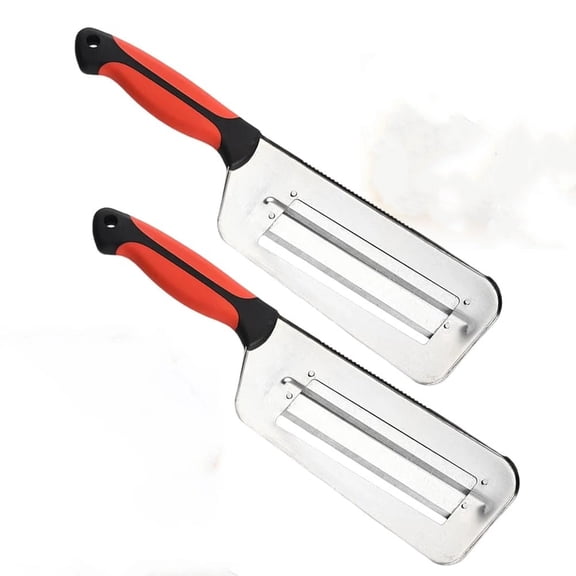 2 pack Stainless Steel Dual Blade Julienne Cutter, Cabbage Shredder for Coleslaw, Stainless Steel Shredder Knife, Kitchen Multifunctional Vegetable Cutter Slicer