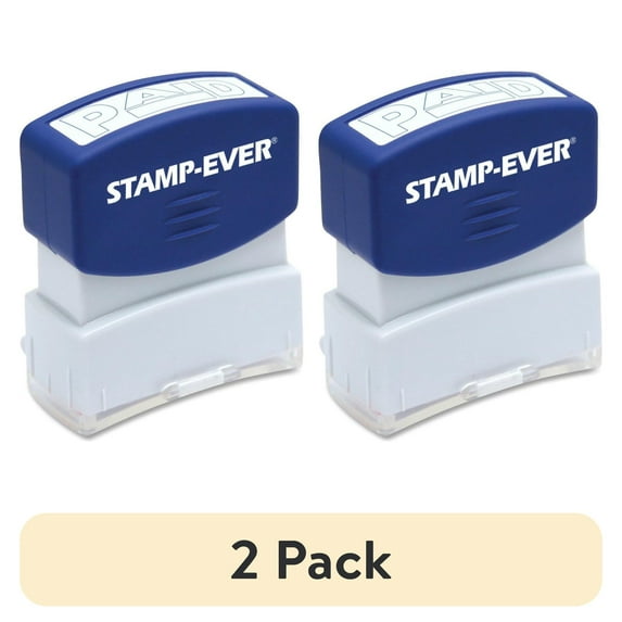 (2 pack) Stamp-Ever Pre-inked Blue Paid Stamp