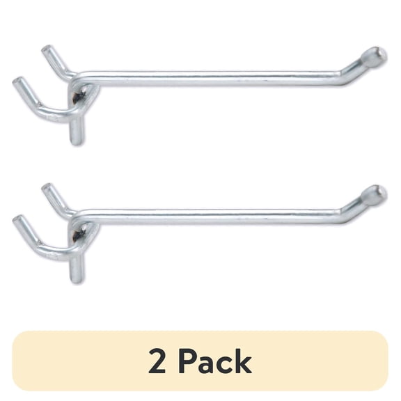 (2 pack) Standard-Duty Peg Hook 4"-Silver