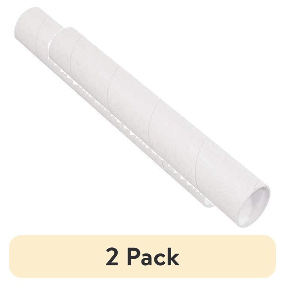 (2 pack) Staples Mailing Tubes with Caps 3" x 9" White 24/Case P3009W