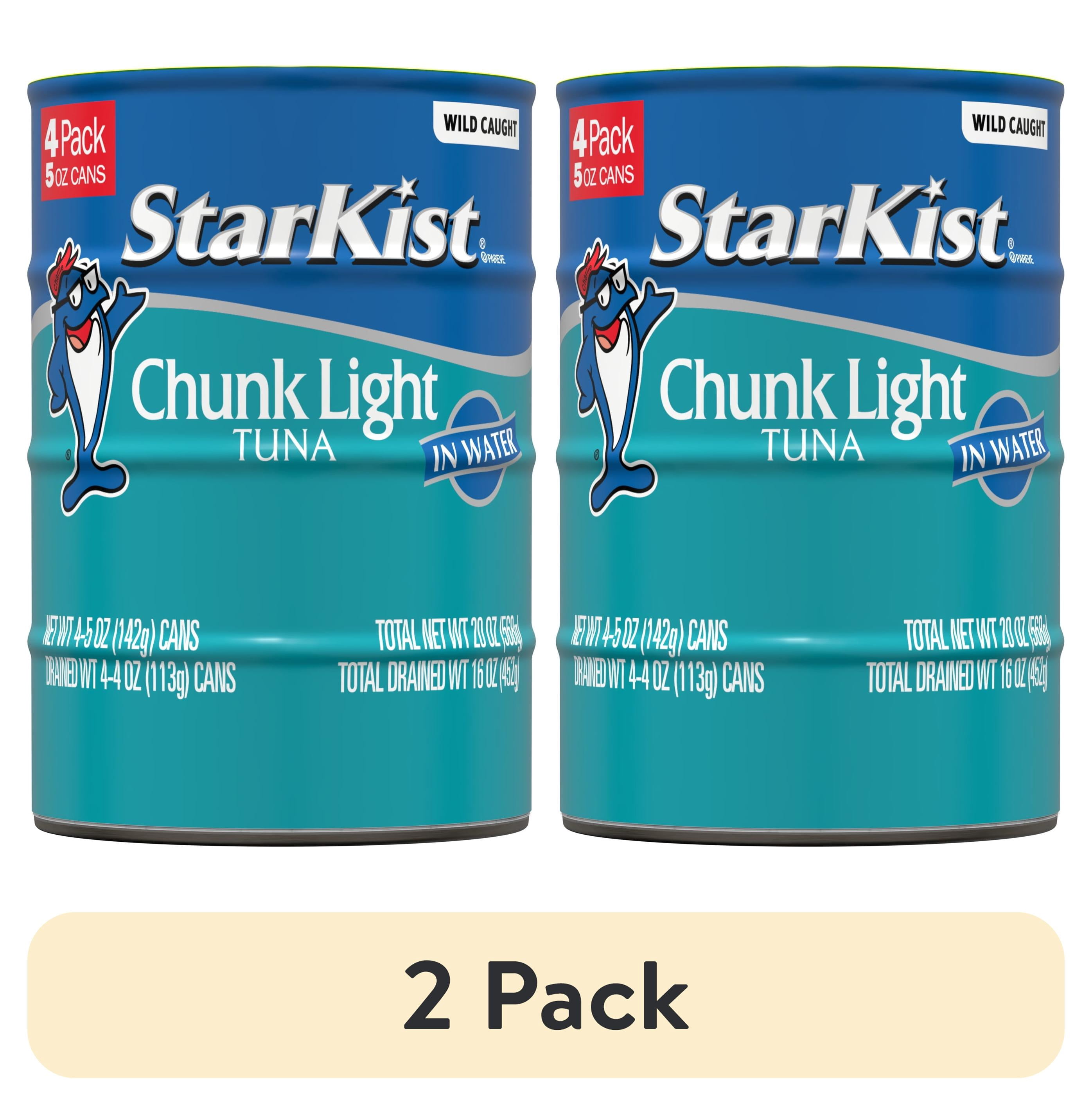 (2 pack) StarKist Chunk Light Tuna in Water, Wild Caught, 20g Protein, 5 oz, 4 Cans