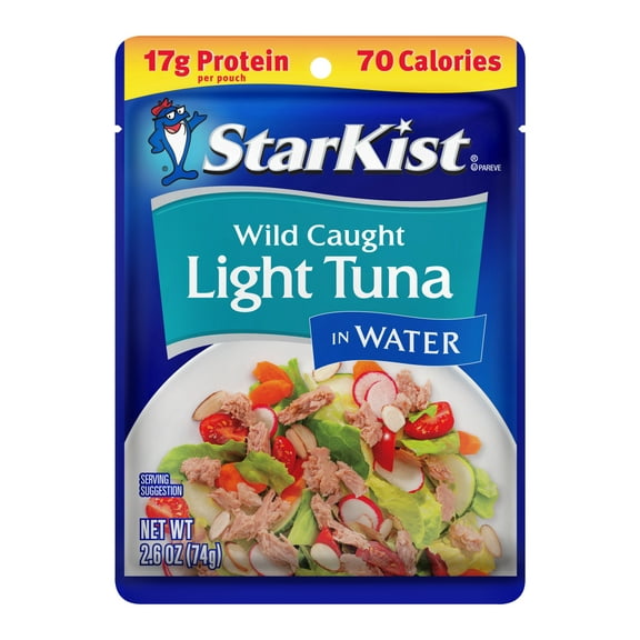 (2 pack) StarKist Light Tuna in Water, Wild Caught, 17g Protein, 2.6 oz Pouch