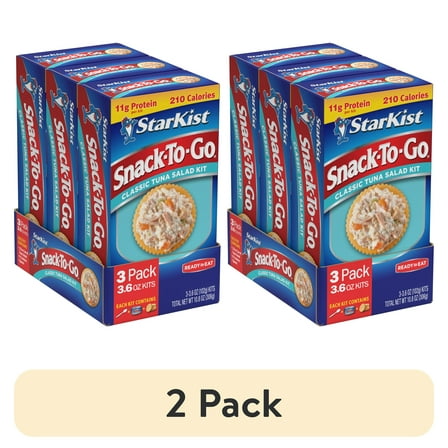 (2 pack) StarKist Snack-to-Go Ready-to-Eat Classic Tuna Salad Kit with Crackers, 3.6 oz, 3 Pack