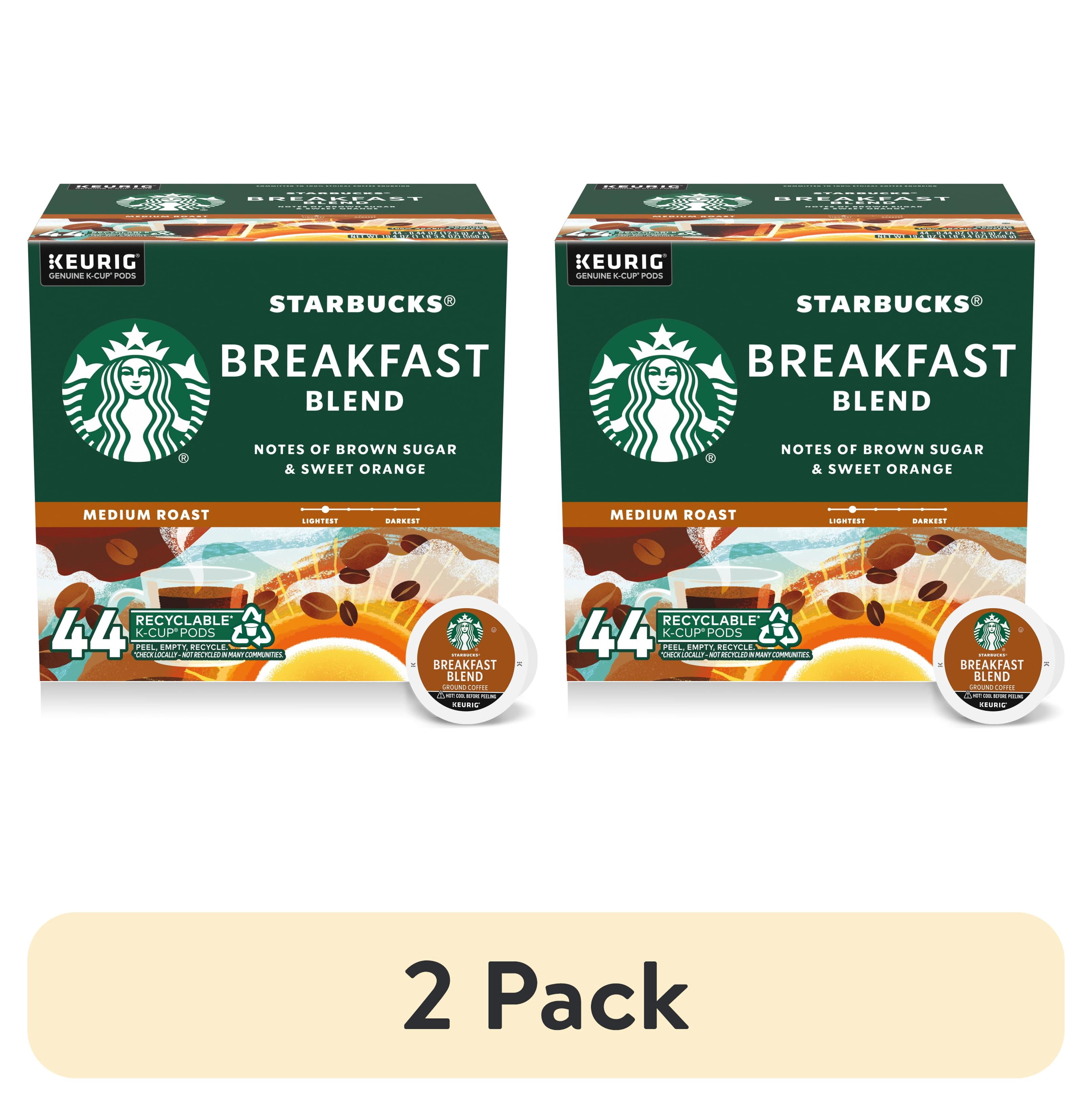 (2 pack) Starbucks Breakfast Blend, Hot or Iced Coffee, Medium Roast K ...