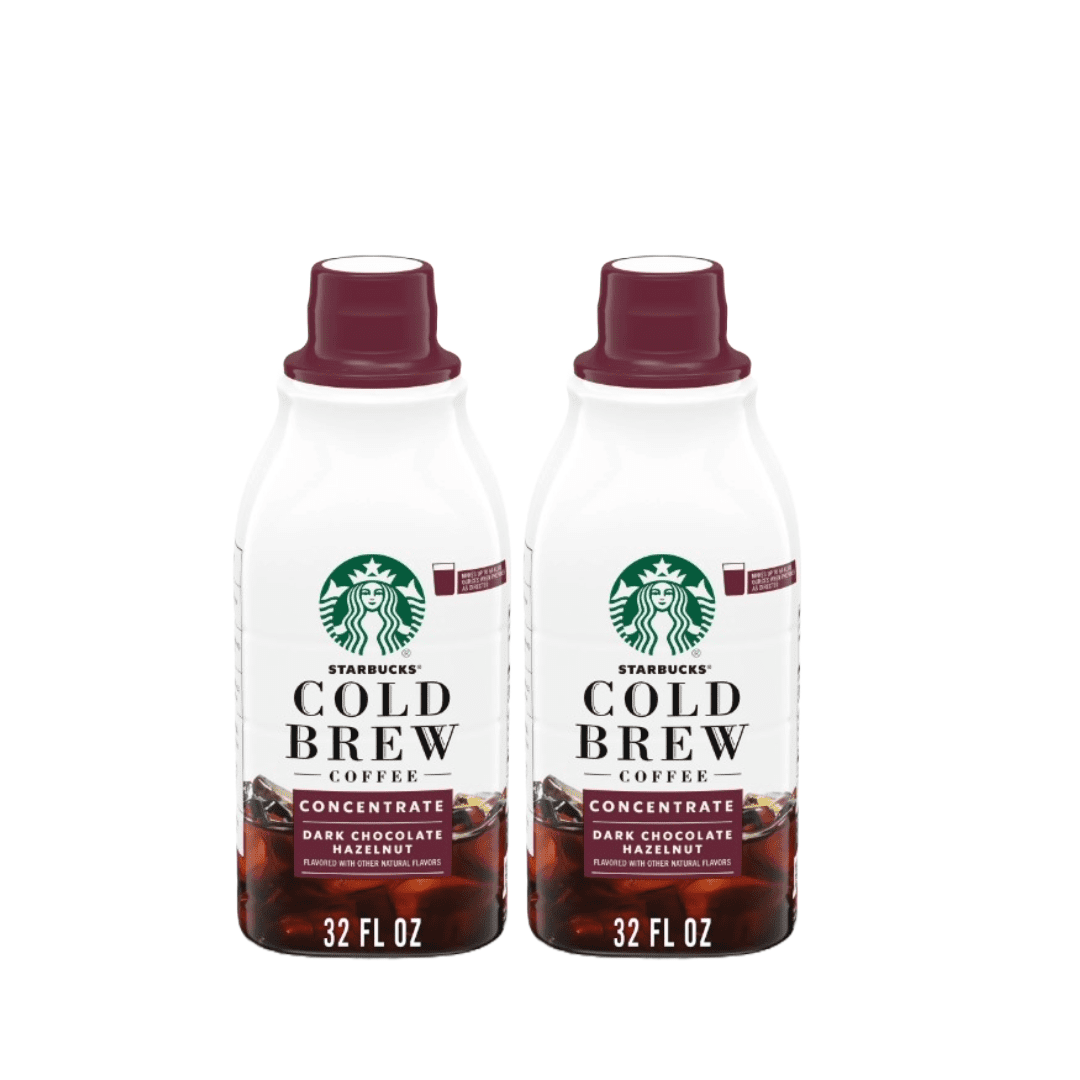 (2 pack) Starbucks  Dark Chocolate Hazelnut, Cold Brew Coffee Concentrate, Iced Coffee, 32 fl oz