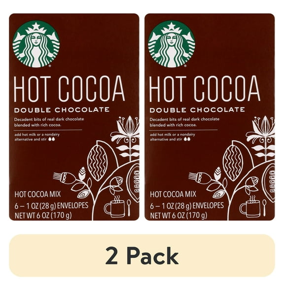 (2 pack) Starbucks Double Chocolate Hot Cocoa Mix, 6 Count Box