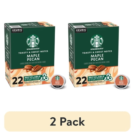 (2 pack) Starbucks, Maple Pecan Light Roast K-Cup Coffee Pods, 22 Count K Cups