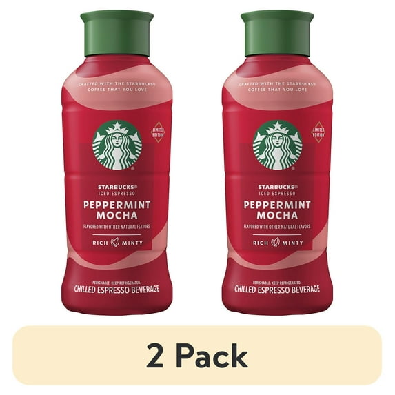 (2 pack) Starbucks Iced Espresso Classics 40z - Peppermint Mocha Latte with Cow Milk