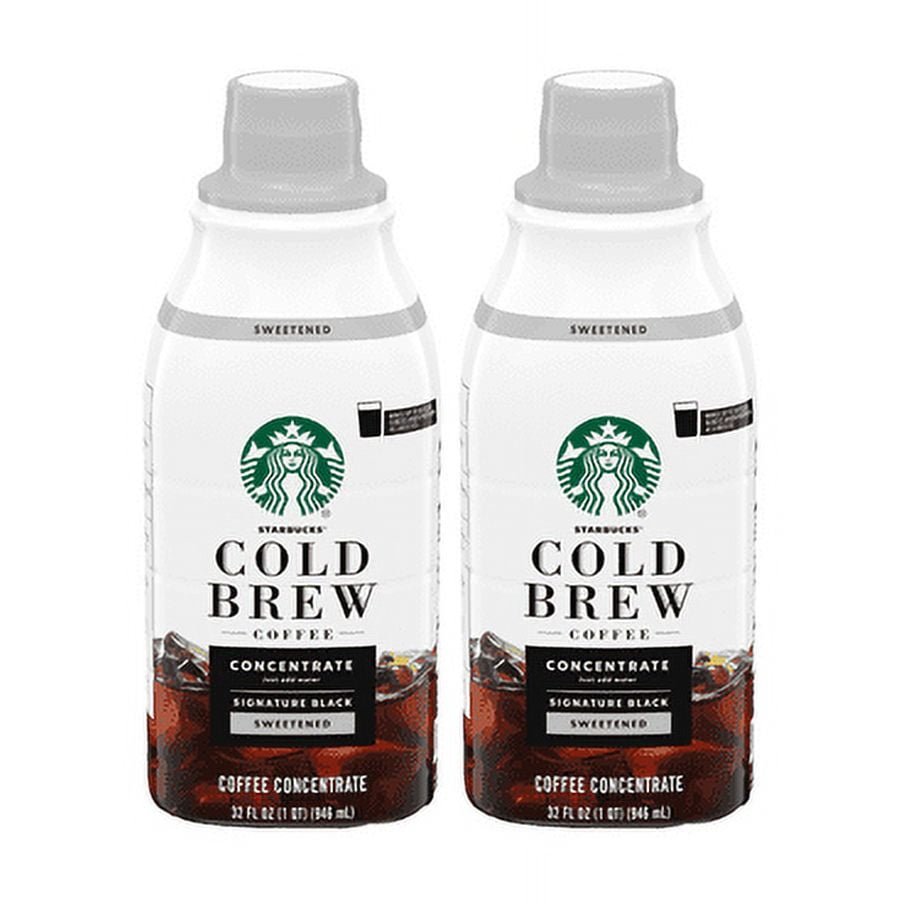 (2 pack) Starbucks Sweetened Signature Black Cold Brew Coffee Concentrate, Multi-Serve, 32 fl oz