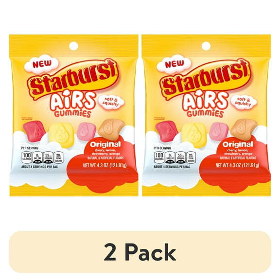 (2 pack) Starburst Airs Original Gummy Candy - 4.3 oz Bag