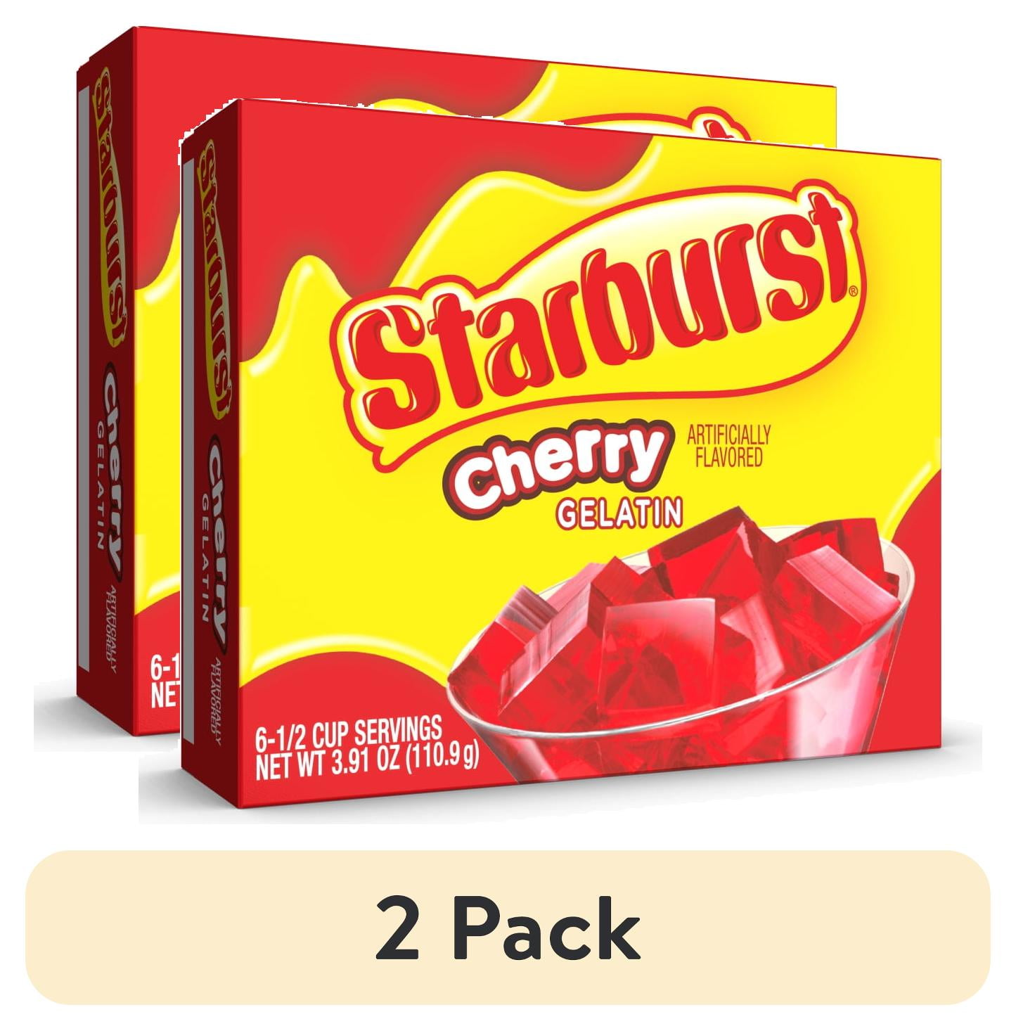 (2 pack) Starburst Cherry Gelatin Mix, 6 Servings, 3.91 oz Cardboard Box