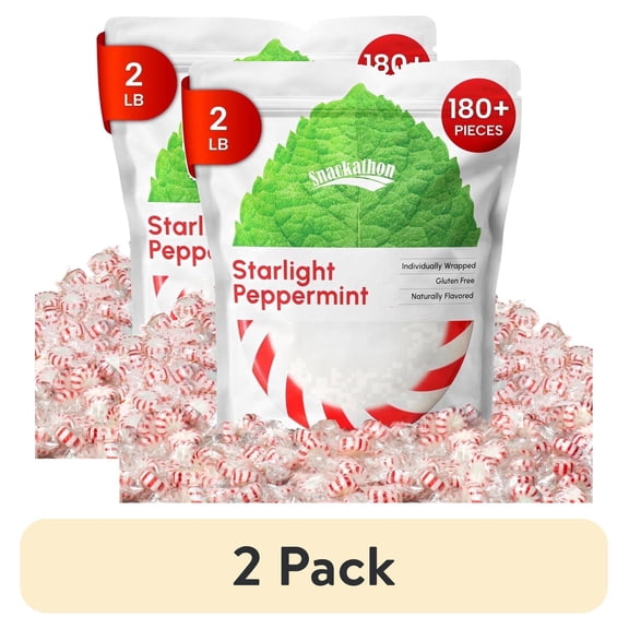 (2 pack) Starlight Candy, Individually Wrapped, Peppermint, 2 Pound-32 Ounce, 180 Pieces