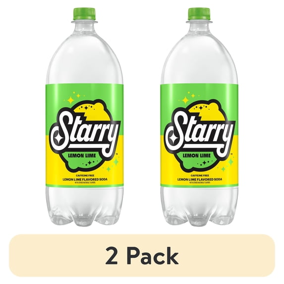 (2 pack) Starry Lemon Lime Soda Pop, 2 Liter, Bottle