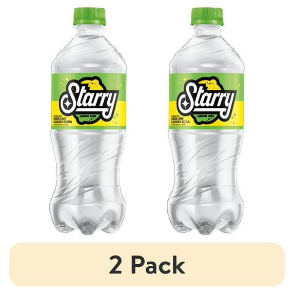 (2 pack) Starry Lemon Lime Soda Pop, 20 fl oz, Bottle