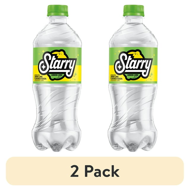 (2 pack) Starry Lemon Lime Soda Pop, 20 fl oz, Bottle
