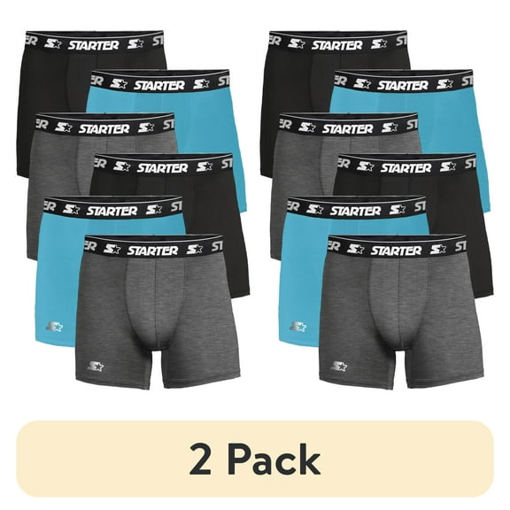 (2 pack) Starter Cotton Mens Briefs Breathable Underwear for Men, 2X Multi Color 6-Pack