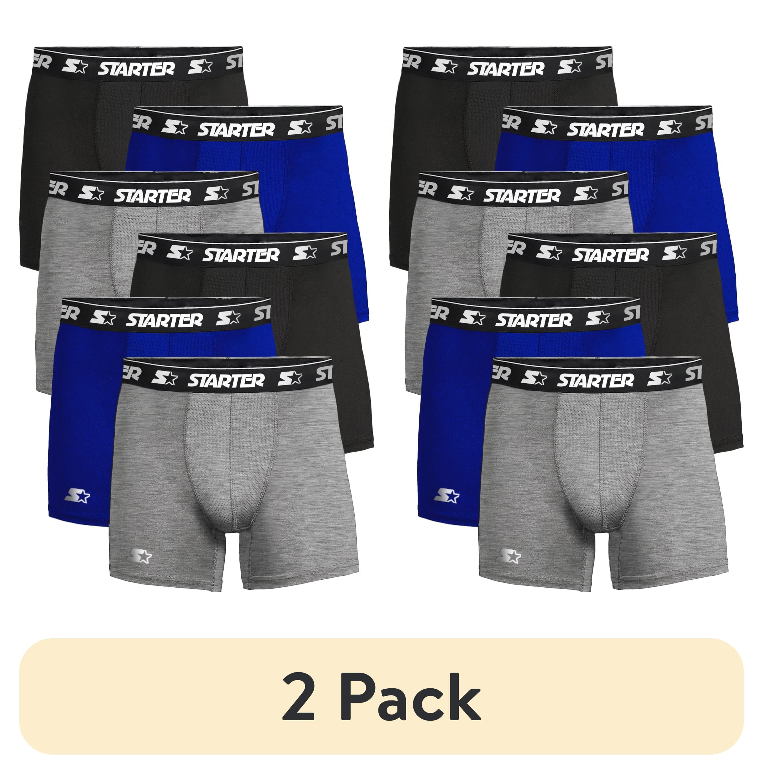 (2 pack) Starter Cotton Mens Briefs Breathable Underwear for Men, 2X Multi Color 6-Pack