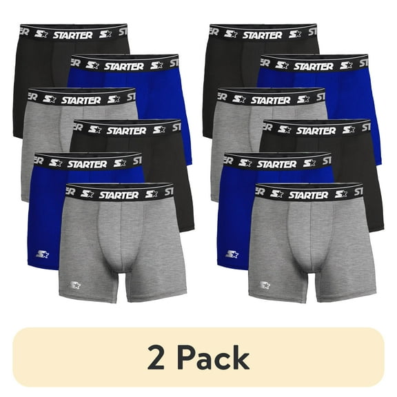 (2 pack) Starter Cotton Mens Briefs Breathable Underwear for Men, 2X Multi Color 6-Pack
