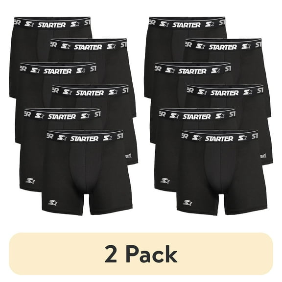 (2 pack) Starter Men’s and Big Men’s Active Performance Boxer Briefs, 6-Pack, Sizes S-5X