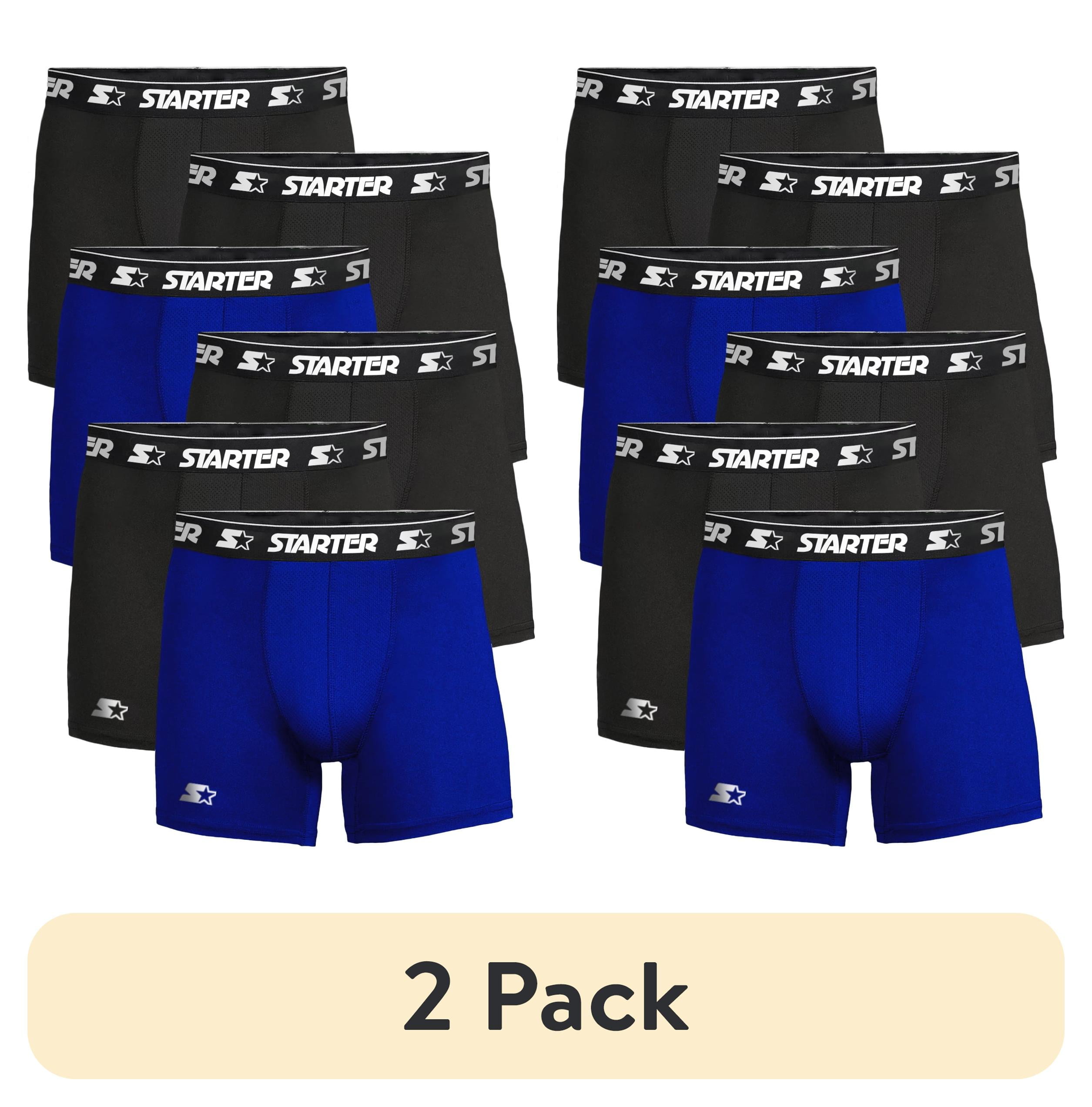 (2 pack) Starter Men’s and Big Men’s Active Performance Boxer Briefs, 6-Pack, Sizes S-5X