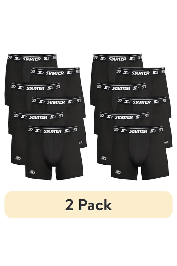 (2 pack) Starter Men’s and Big Men’s Active Performance Boxer Briefs, 6-Pack, Sizes S-5X