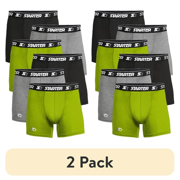 (2 pack) Starter Mens Breathable Boxer Briefs, Multicolor (6 Pack)