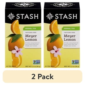 (2 pack) Stash Meyer Lemon Caffeine-Free Herbal Tea Bags 20 ct / 1.3 oz Packaging May Vary