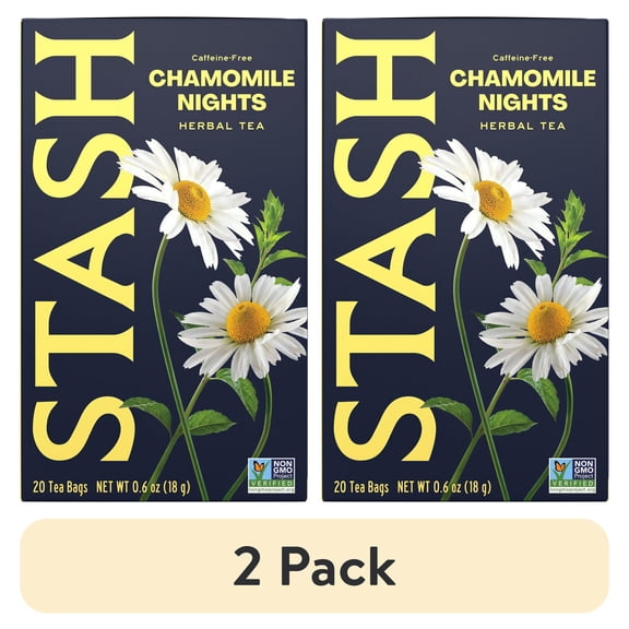 (2 pack) Stash Tea Chamomile Nights Herbal Tea Bags, 20 Ct