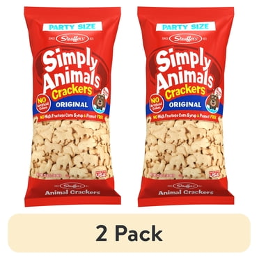 (2 pack) Stauffer's Simply Animals Original Animal Crackers, Fun Kid Snacks, 32oz Party Size Bag