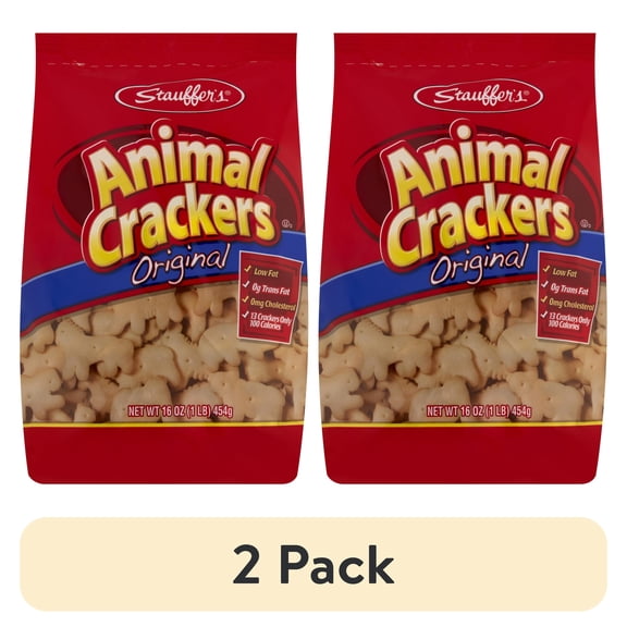 (2 pack) Stauffer's Original Animal Crackers, 16oz Shelf-Stable Bag