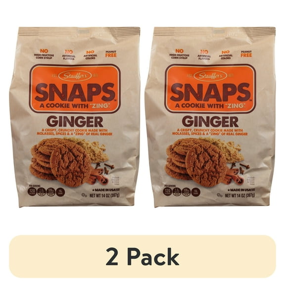 (2 pack) Stauffer's SNAPS Ginger Cookies, 14oz Shelf-Stable Bag